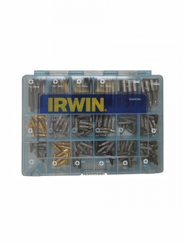 Набор битов IRWIN PRO  -  270 штук- магнитный держатель 1/4"" 50 mm - 20 шт.- биты 25 mm Ph2, Pz1