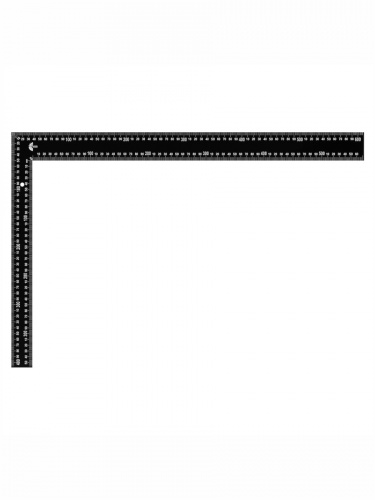 Линейка-угольник металлическая "МастерАлмаз" 600/400мм цвет черный (уп.36)
